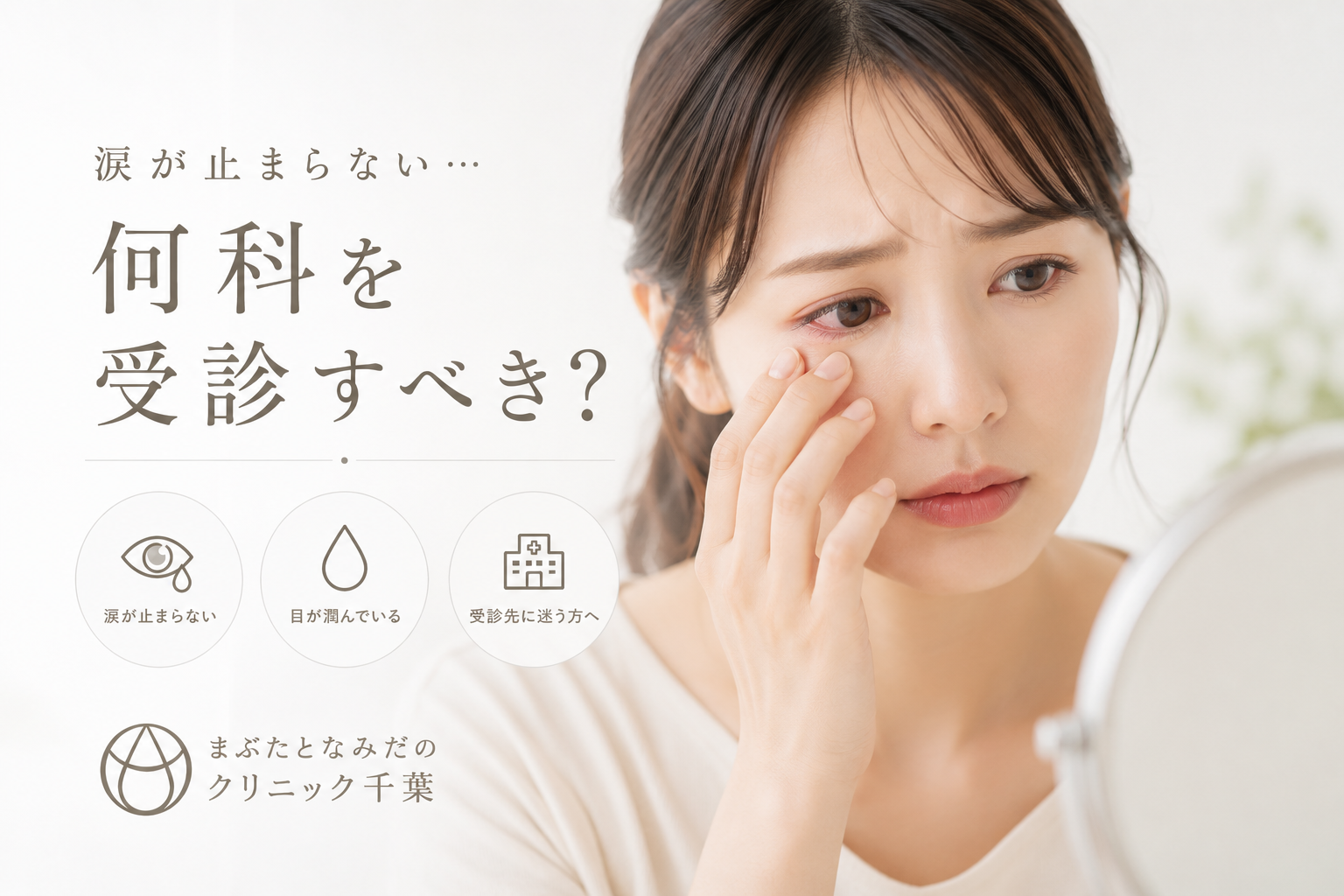 涙が止まらない・目がいつも潤んでいる、そんな症状を感じたとき「何科を受診すればいいのか」と迷う方は少なくありません。